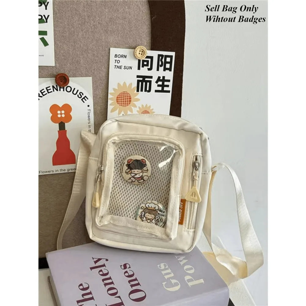 Mini Itabag Women Korean Casual Crossbody Bags Transparent Pocket Small Shoulder Bag Purses and Phone Ita Bag Y2K DIY Bag