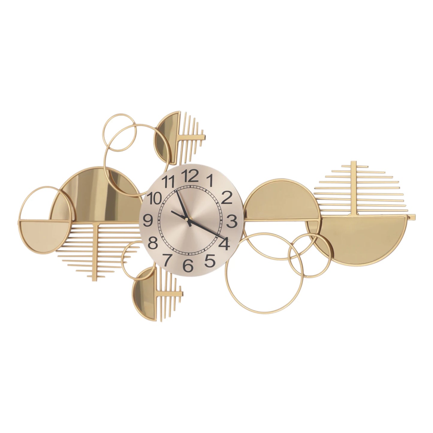 Modern Metal Wall Clock Battery Operated Silent Minimalist Decor