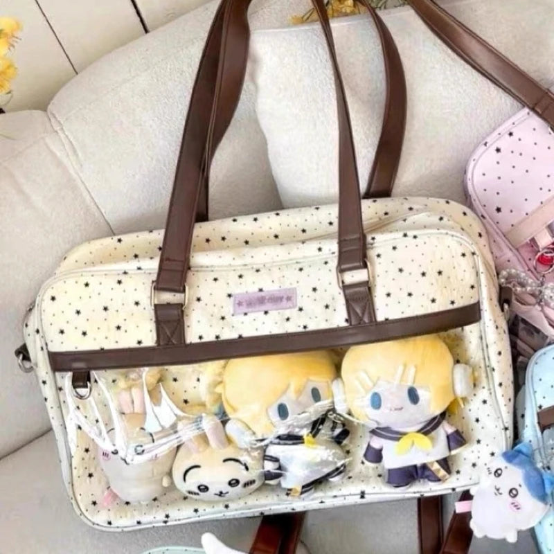 Lace Ita Bag With Large Capacity Transparent Pocket For Women