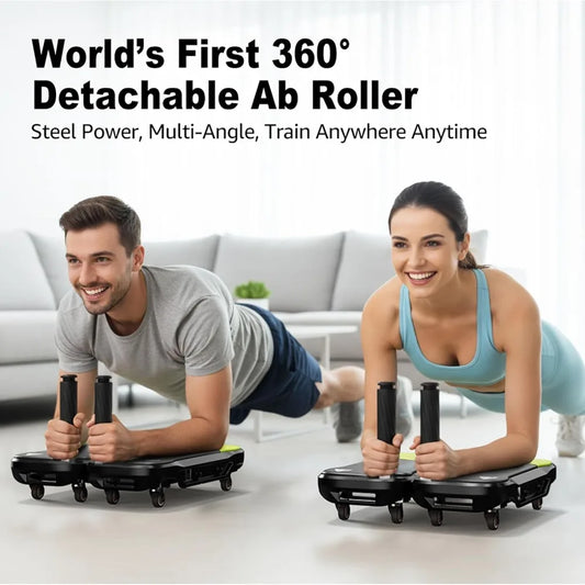 Upgrade Ab Roller Wheel Detachable Abdominal Wheel With 360° for Core Workout, Multi-Directional Abs Roller Board