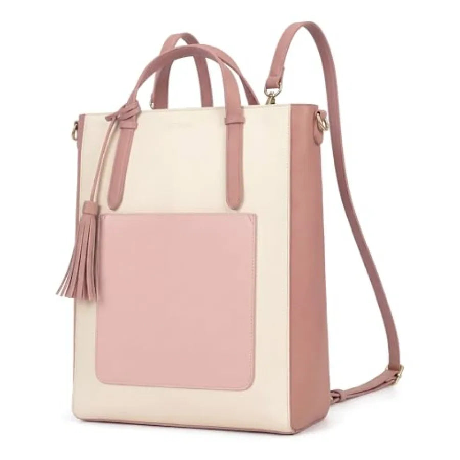Tote Bag Convertible Backpack for Women Vegan Leather Handbag Multifuction Shoulder Bag