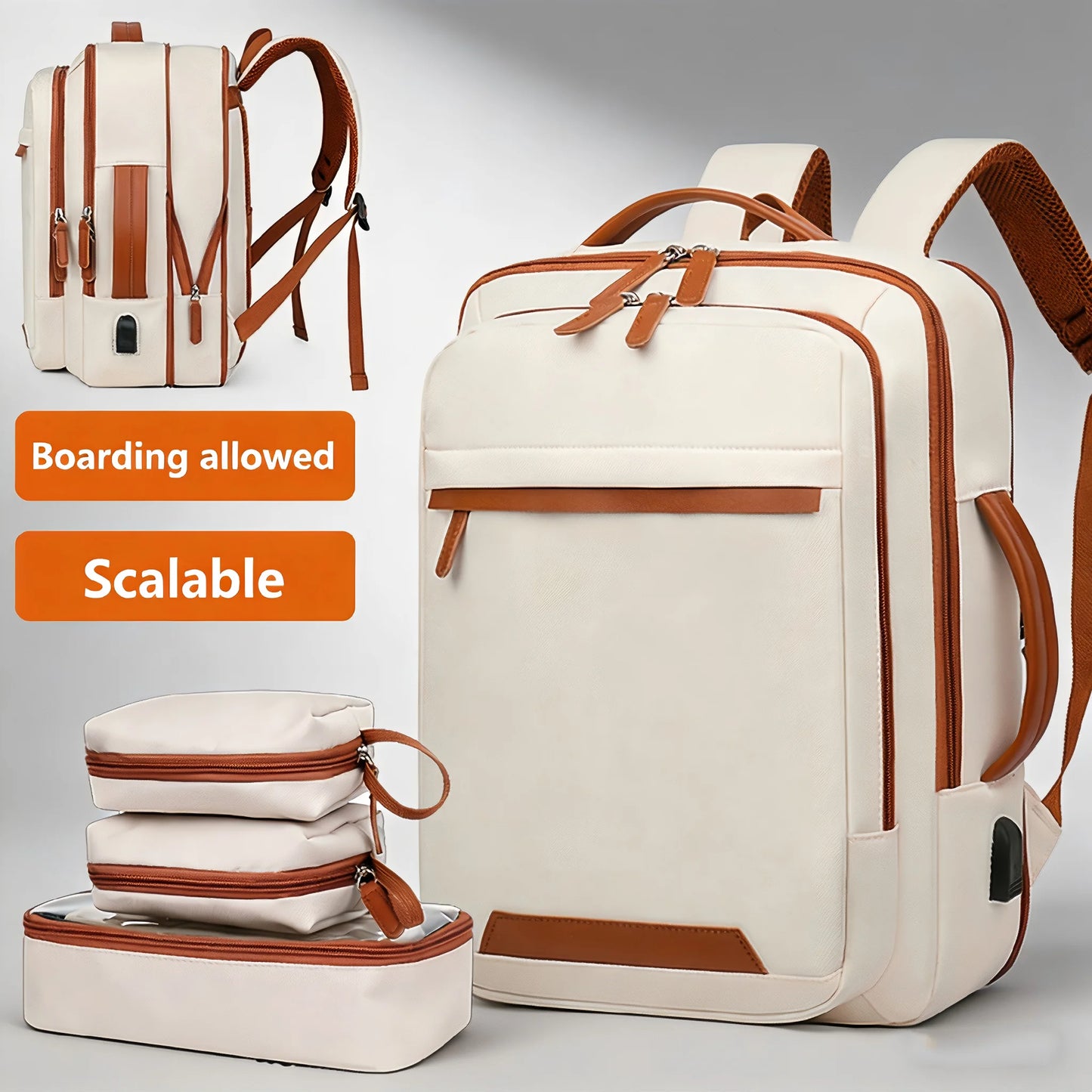Oghuafee Large-Capacity Expandable Computer Backpack, Lightweight Commuter Backpack, Dry and Wet Separation Unisex Casual Nylon Backpack, Suitable for Commuting, Travel, Etc