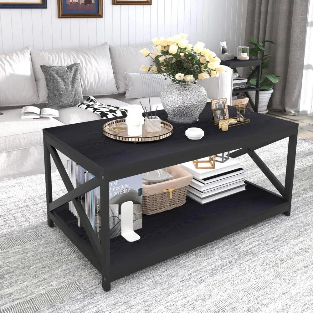 Industrial X Design 3 Piece Coffee Table Set For Living Room