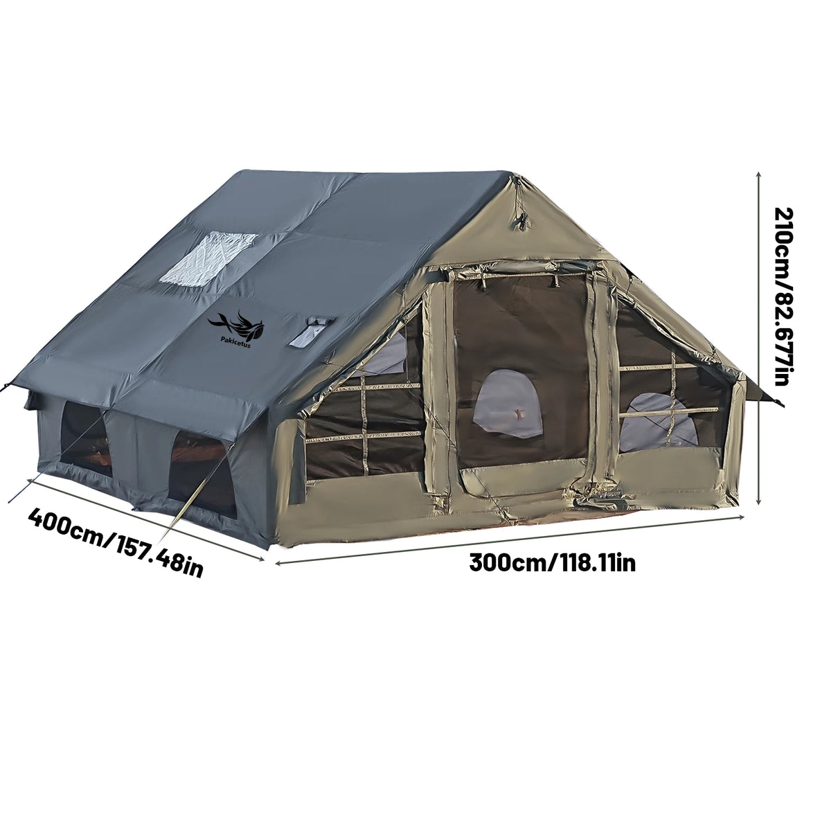 Inflatable Camping Tent With Skylight And Breathable Mesh For Glamping