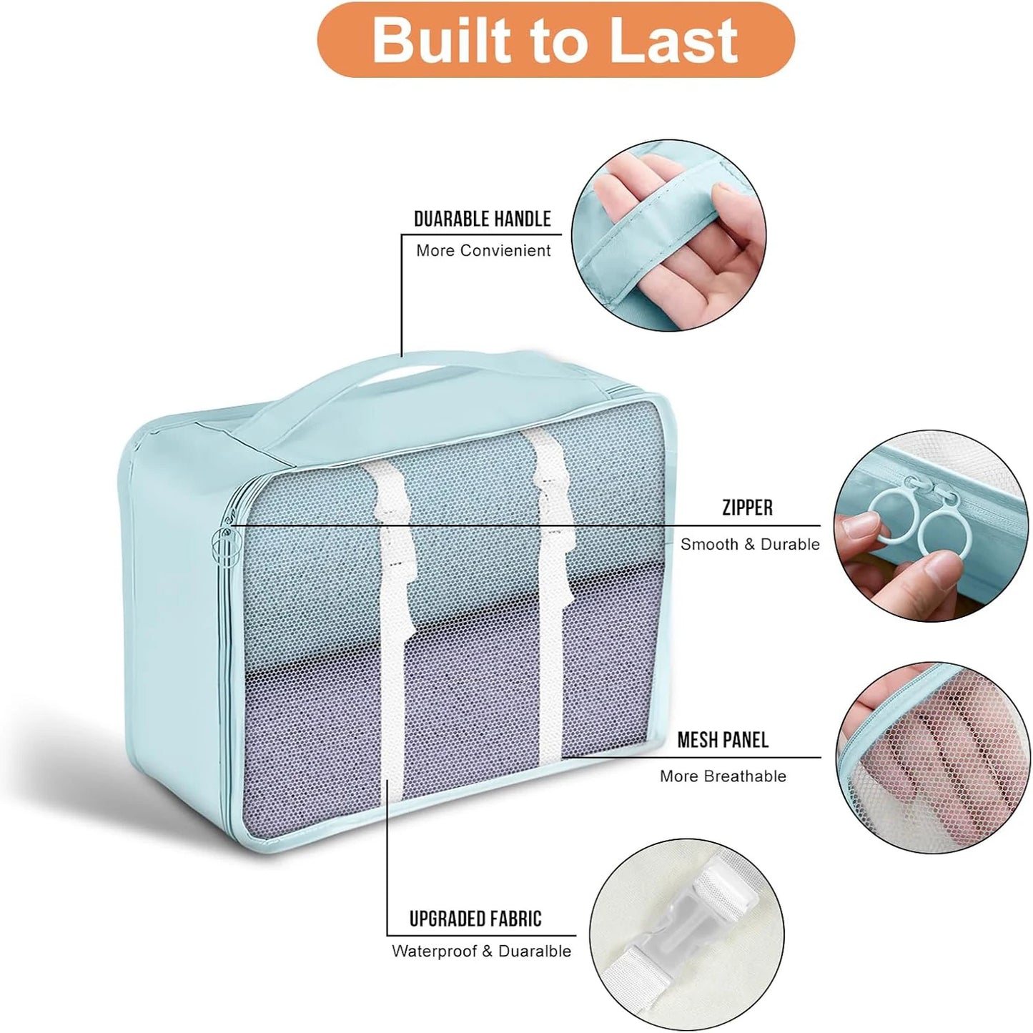 Packing Cubes for Travel - 8pcs/ Set Luggage Organizer Bags for Family, Mesh Breathable Travel Packing Cubes for Suitcases Durable Travel Essentials Bags Set