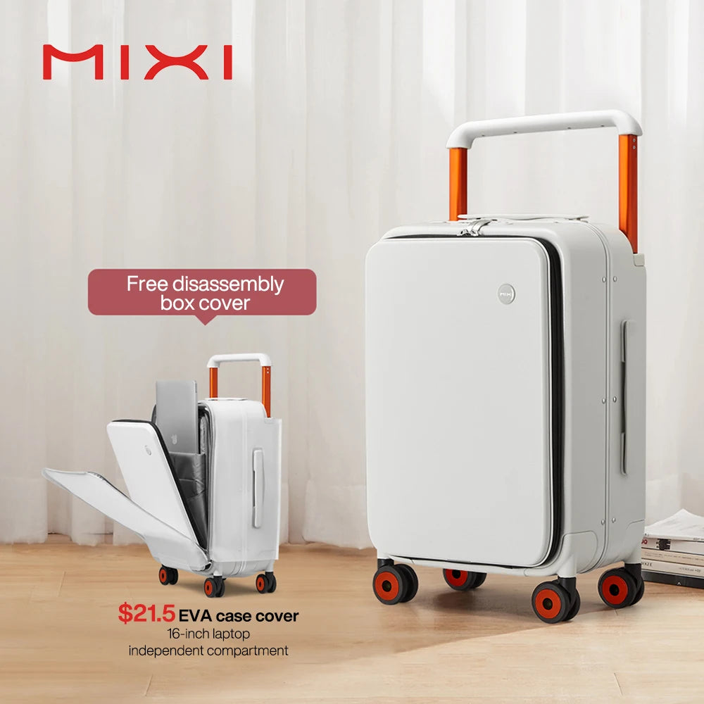 Mixi Wide-Handle Luggage Hardside Suitcase For Travel