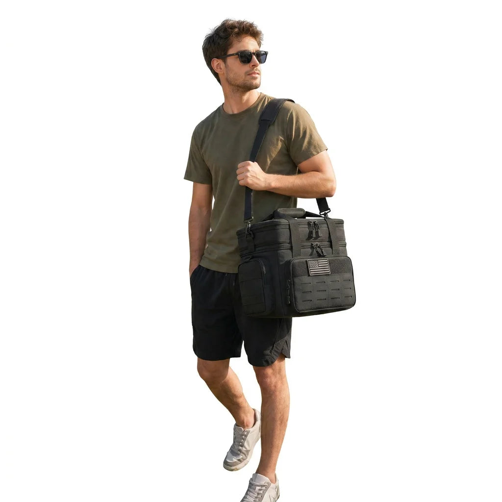 18L Insulated Lunch Bag Tactical Cooler Box for Men Women Expandable Leakproof Thermal Lunch Box Work Office Adults Reusable Large Capacity Meal Prep Bag Heavy Duty Camping Picnic Outdoor Travel School Commuter Construction W