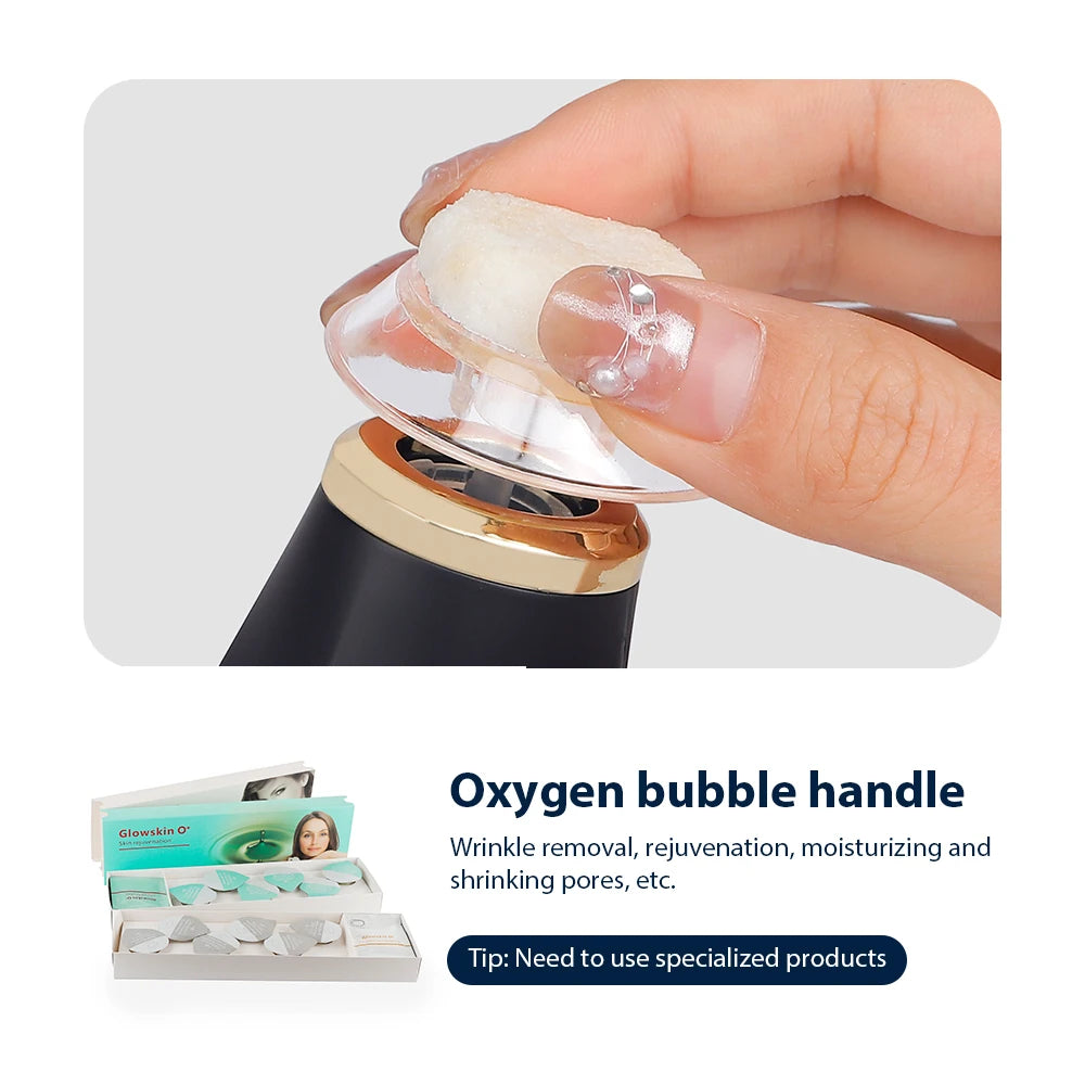 Portable CO2 Oxygen Bubble Facial Pen with 7 Color Photon Light  Aqua Skin Cleansing Beauty Machine Works With Serum Gel CO2 Pods for Home SPA Skin Care