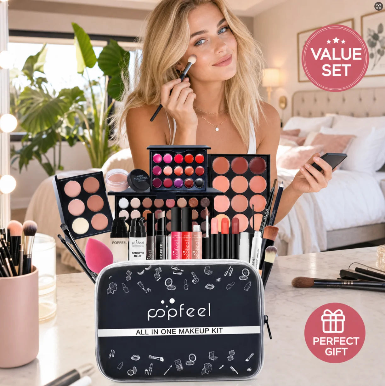 POPFEEL Travel Makeup Set Portable Complete Collection