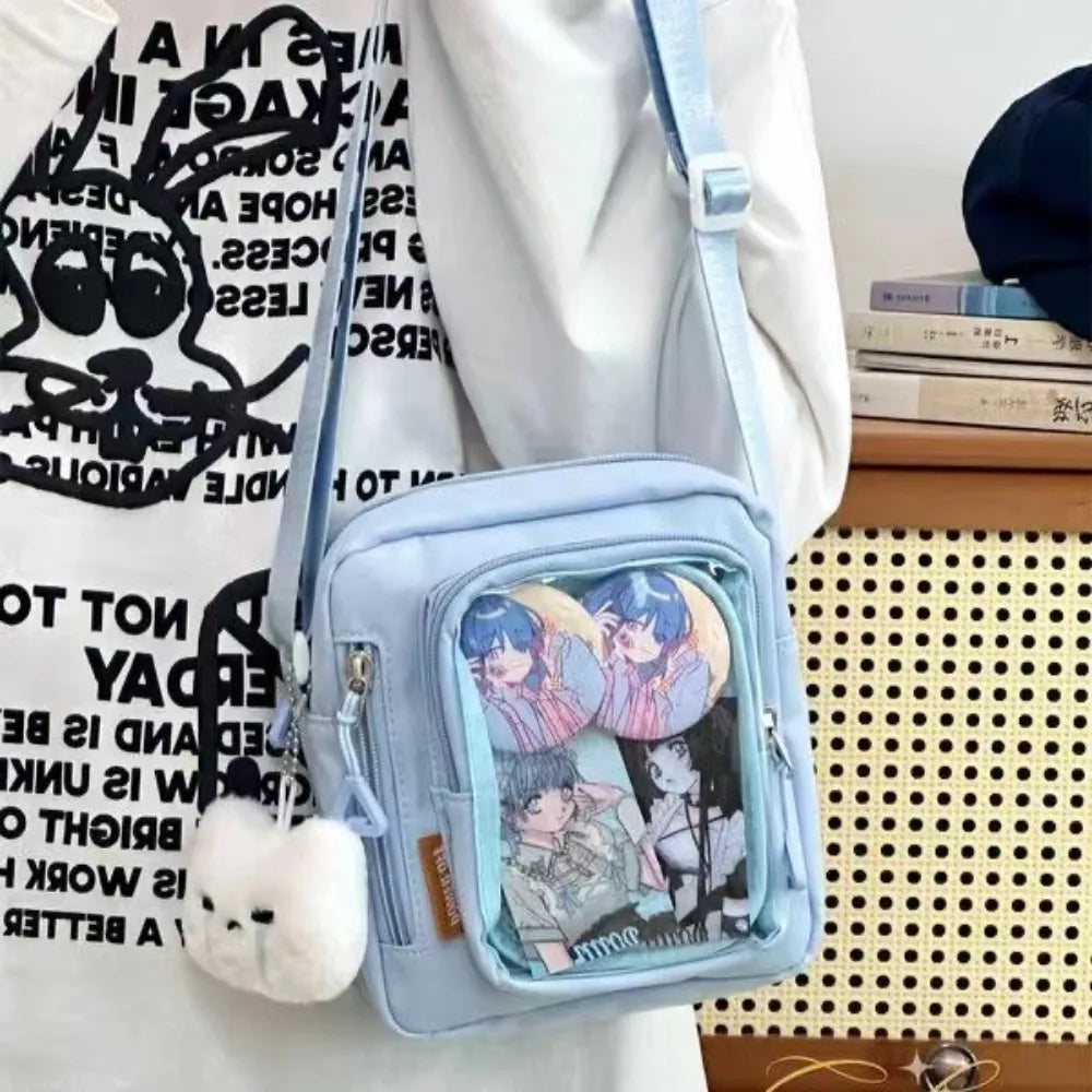 Mini Itabag Women Korean Casual Crossbody Bags Transparent Pocket Small Shoulder Bag Purses and Phone Ita Bag Y2K DIY Bag