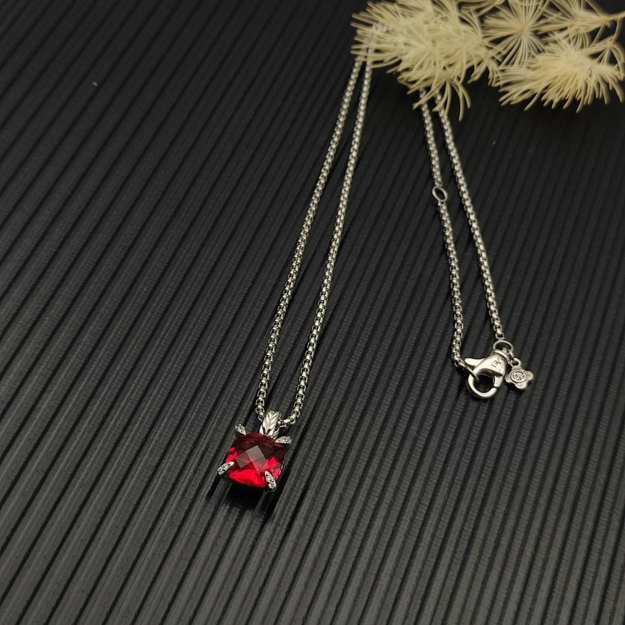 Zircon Square Diamond Cross Necklace Unisex Fine Jewelry