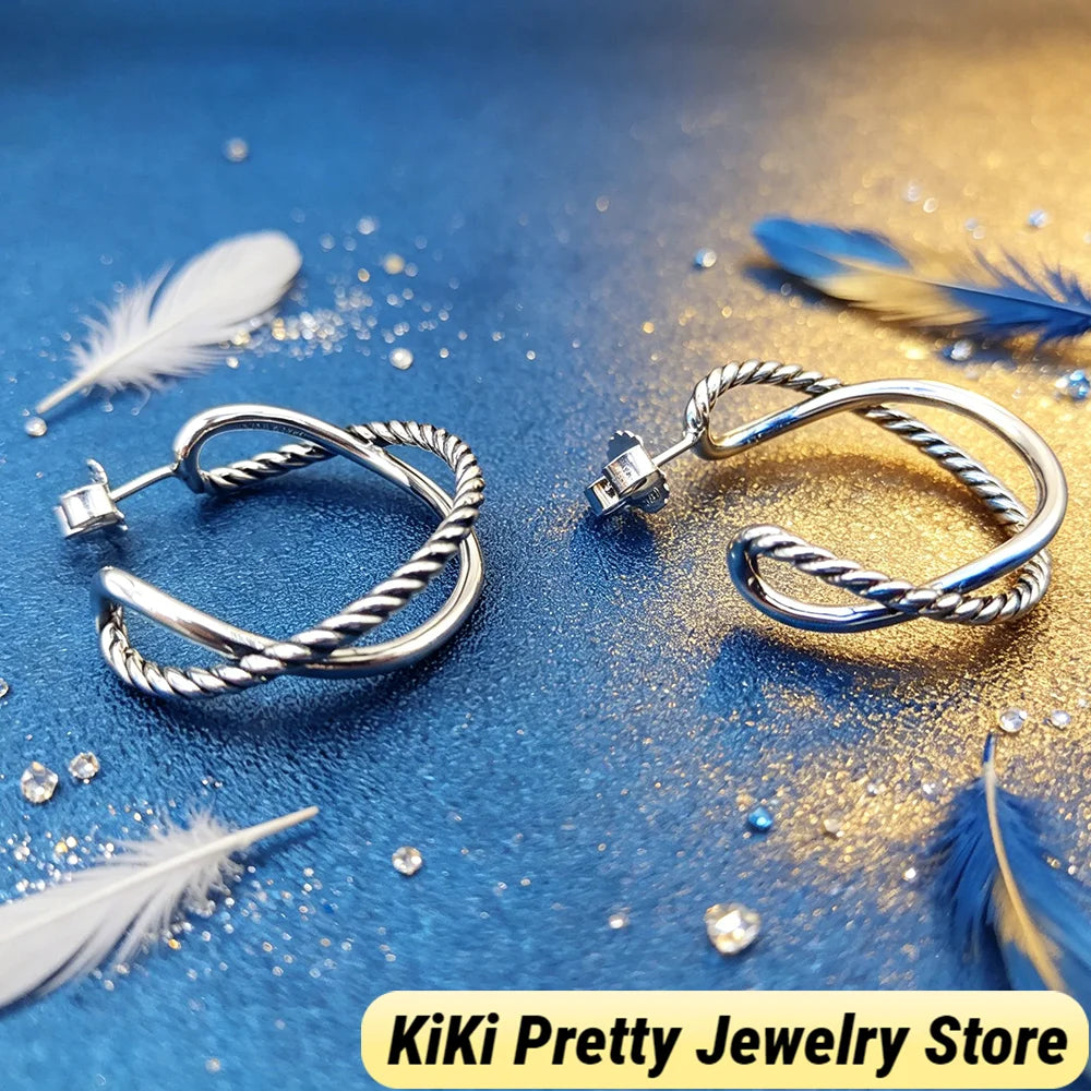 Sterling Silver Zircon Earrings 925 Elegant Gift Idea