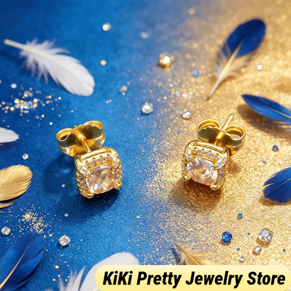 Sterling Silver Zircon Earrings 925 Elegant Gift Idea