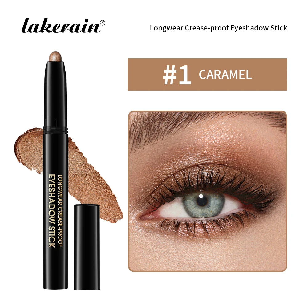Lakerain Eyeshadow Stick Shimmer and Matte Long Lasting Waterproof Highlighter Metallic Glitter Eye Shadow Pencil Cosmetics