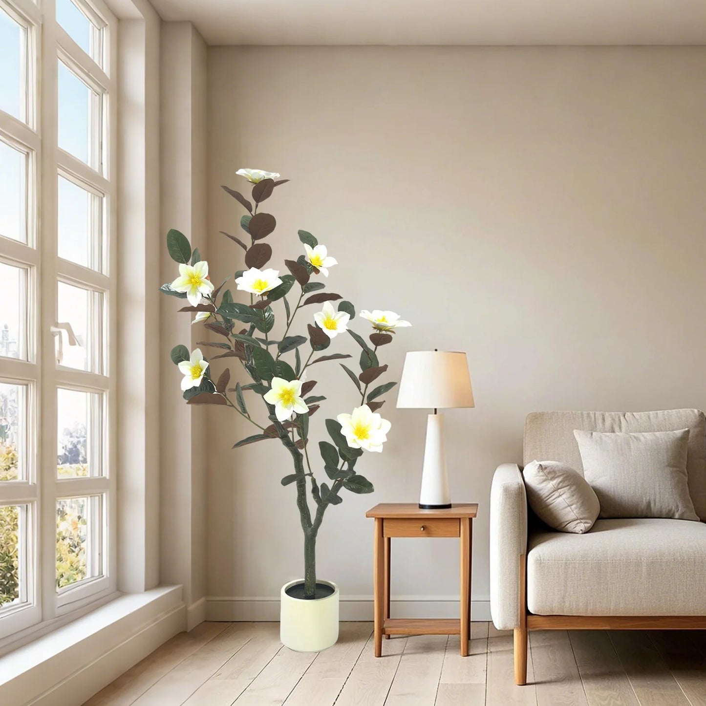 HiMISS Magnolia Artificial Tree In Pot Realistic Faux Plant Indoor