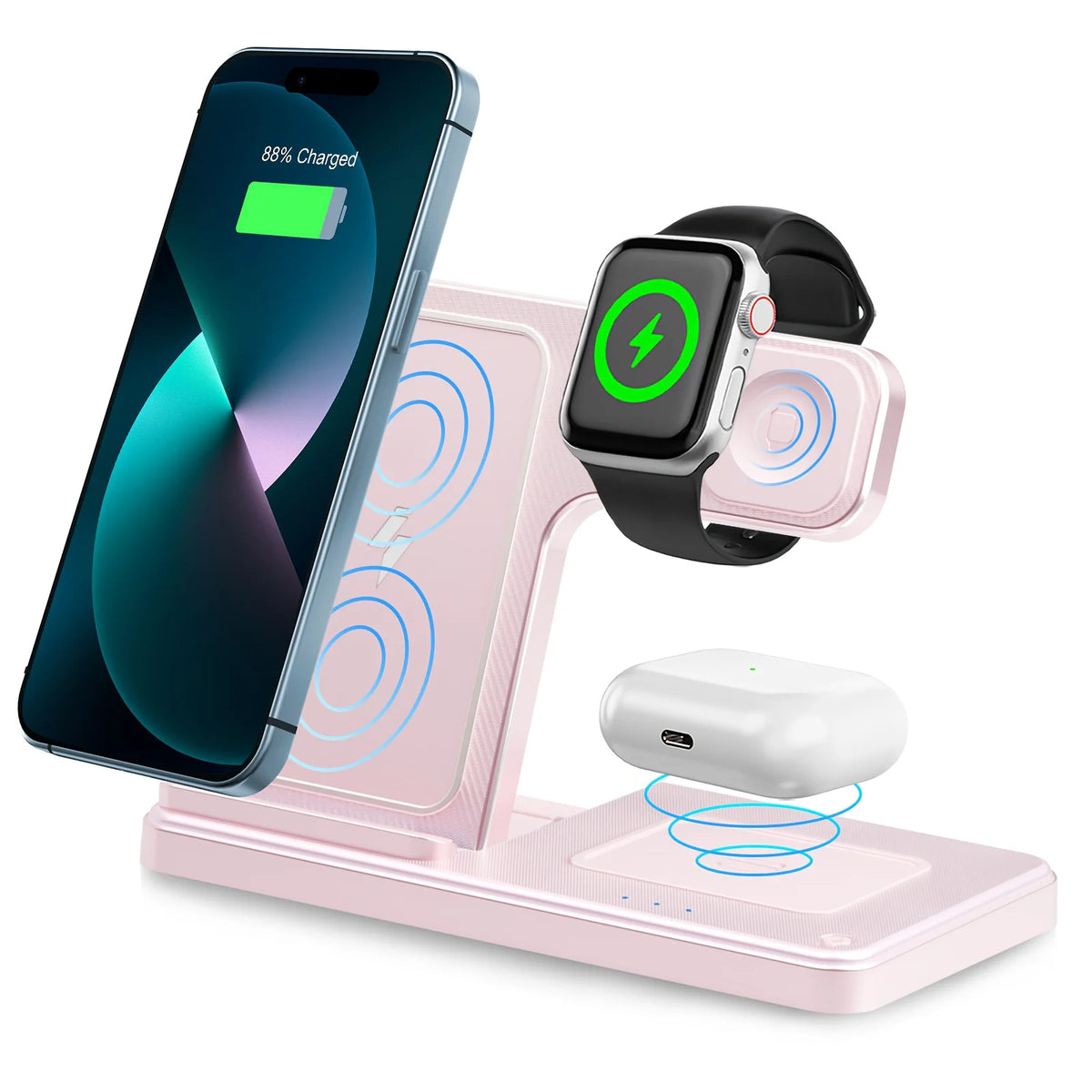 Foldable 3 In 1 Fast Magnetic Wireless Charger For Apple