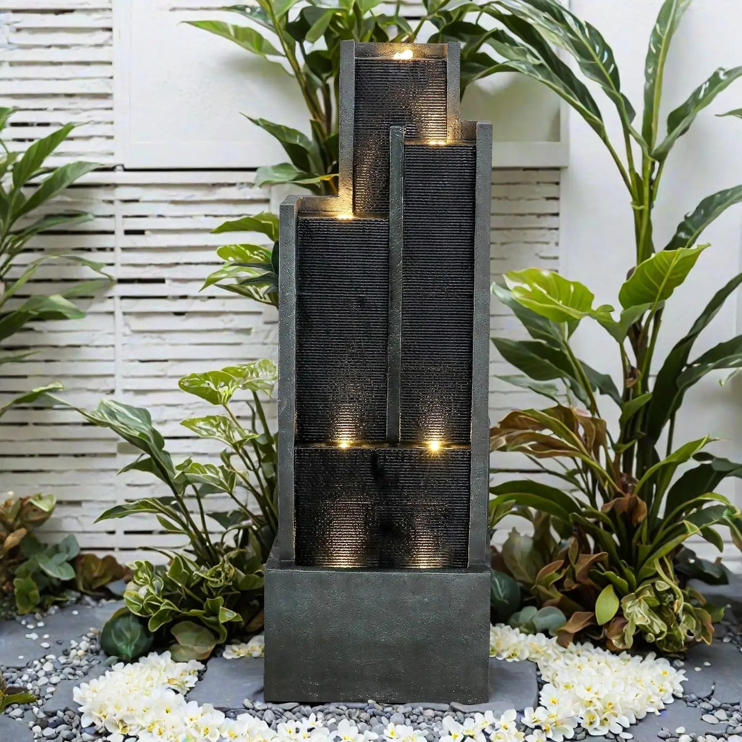 5 Tier Indoor Outdoor Garden Fountain Modern Floor Standing