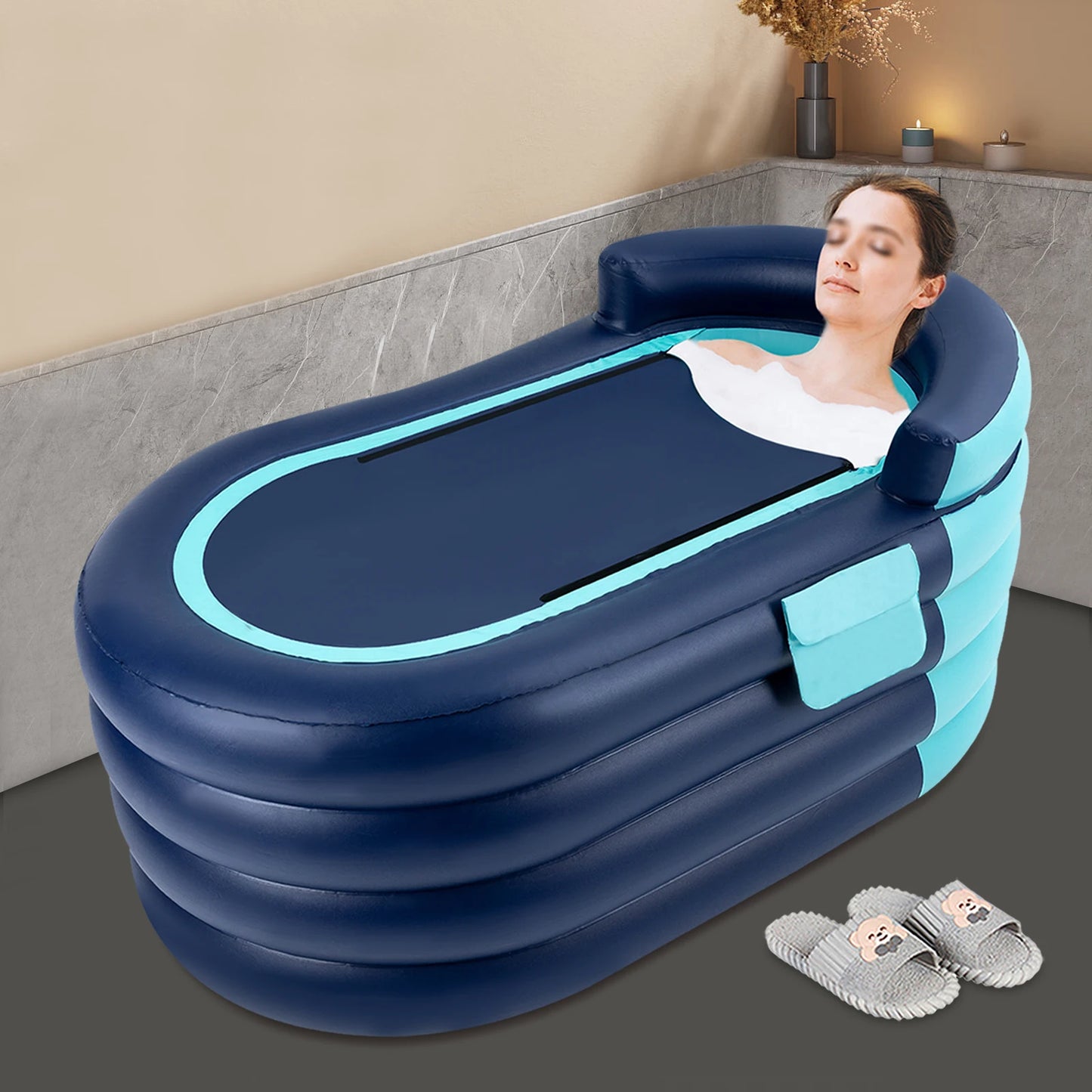 Inflatable Adult Bathtub With Air Pump Freestanding Spa Tub