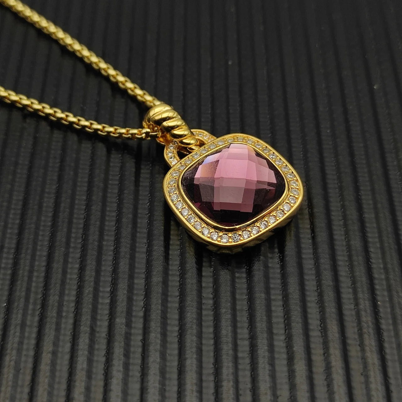 Zircon Square Diamond Cross Necklace Unisex Fine Jewelry