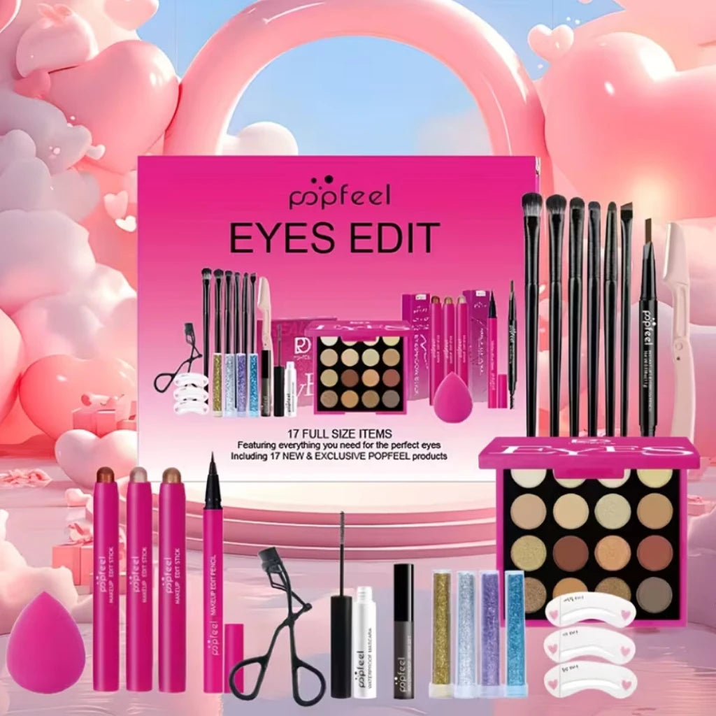POPFEEL All In One Full Face Makeup Kit Brush Mascara