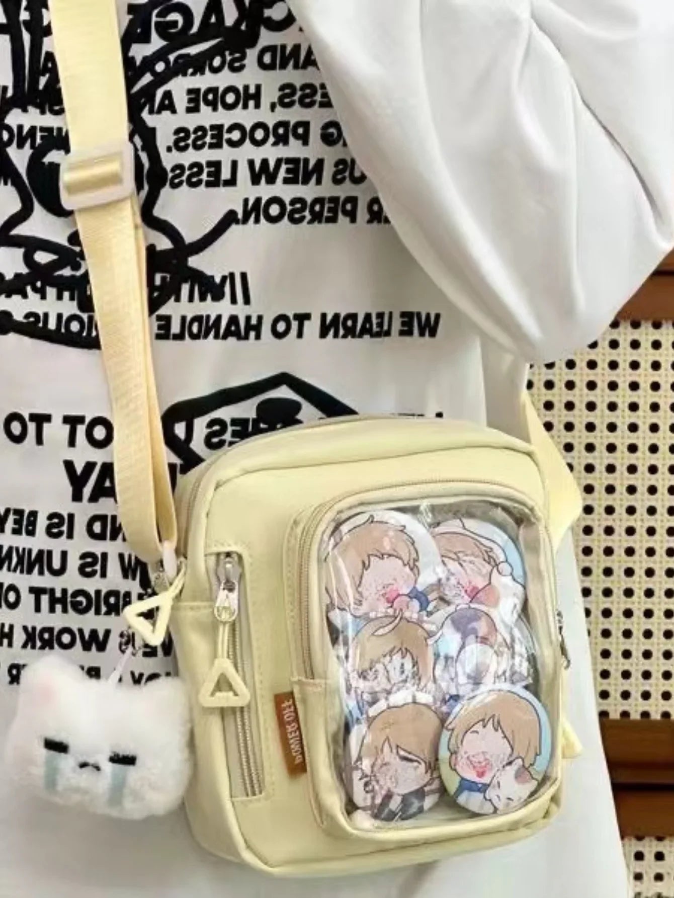 Mini Itabag Women Korean Casual Crossbody Bags Transparent Pocket Small Shoulder Bag Purses and Phone Ita Bag Y2K DIY Bag