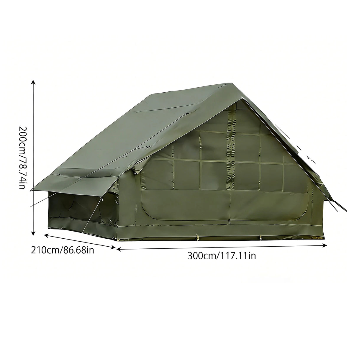 Inflatable Camping Tent With Skylight And Breathable Mesh For Glamping
