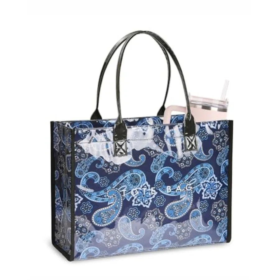 Women Polyester Tote Bag Top Handle Handbag With Letter Print