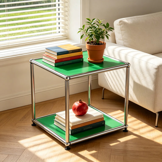 Furgle Modern Minimalist Side End Table Metal Frame