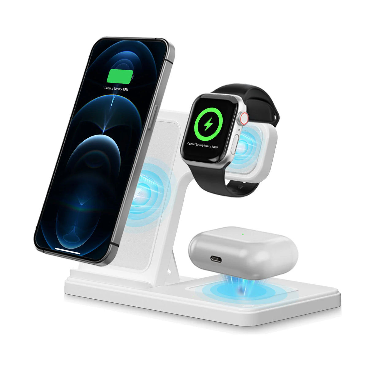Foldable 3 In 1 Fast Magnetic Wireless Charger For Apple
