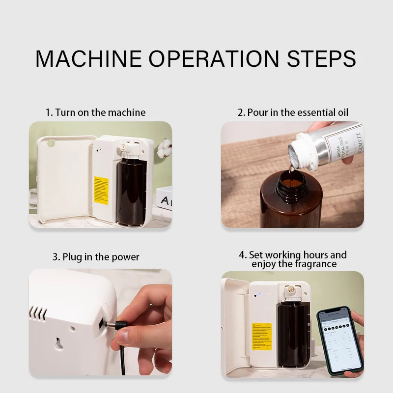 NAMSTE 500ML Professional Aroma Diffuser Waterless Bluetooth App Control Essential Oil Diffusers Electric for Home Hotel Office