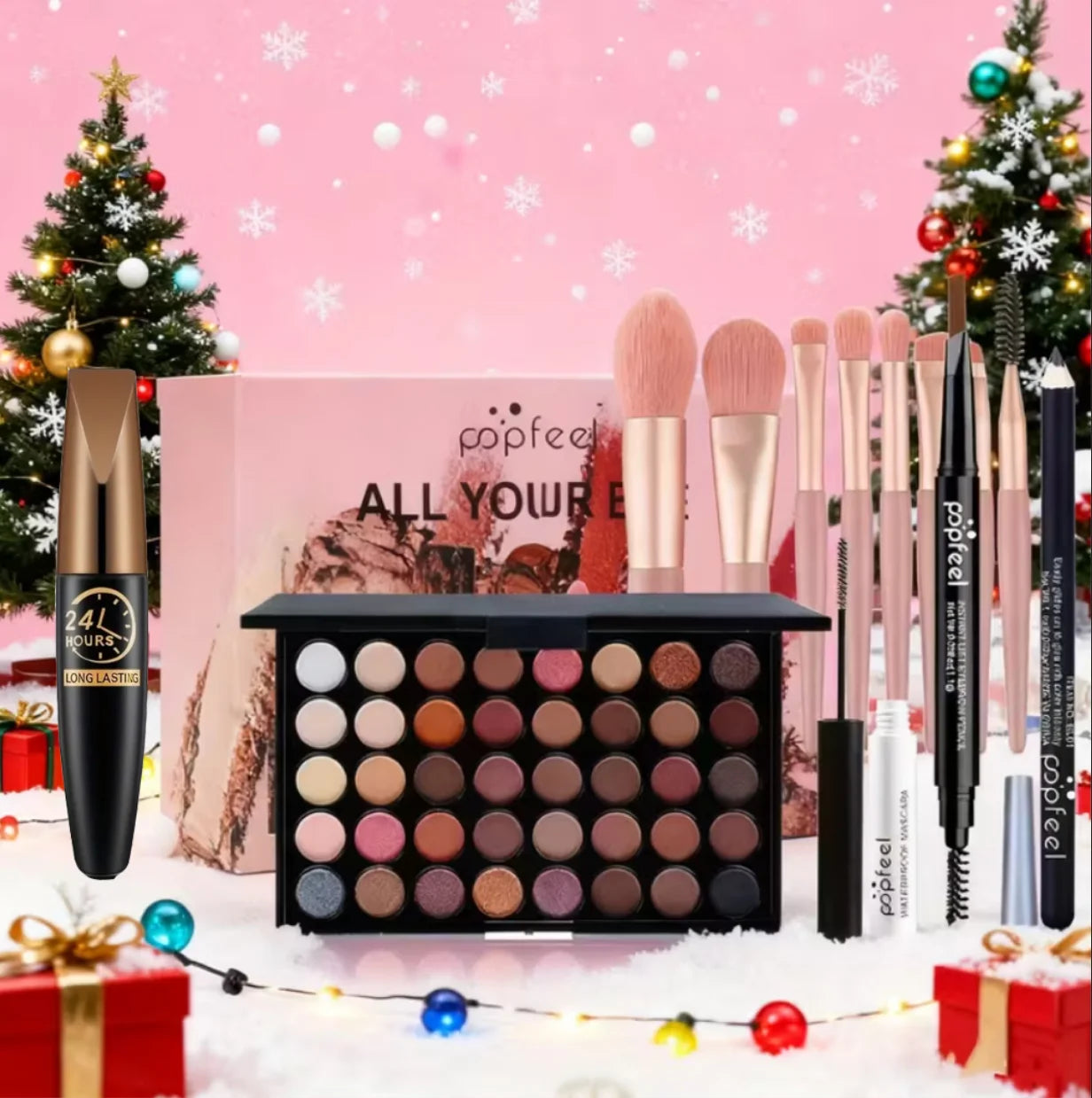 POPFEEL All In One Full Face Makeup Kit Brush Mascara