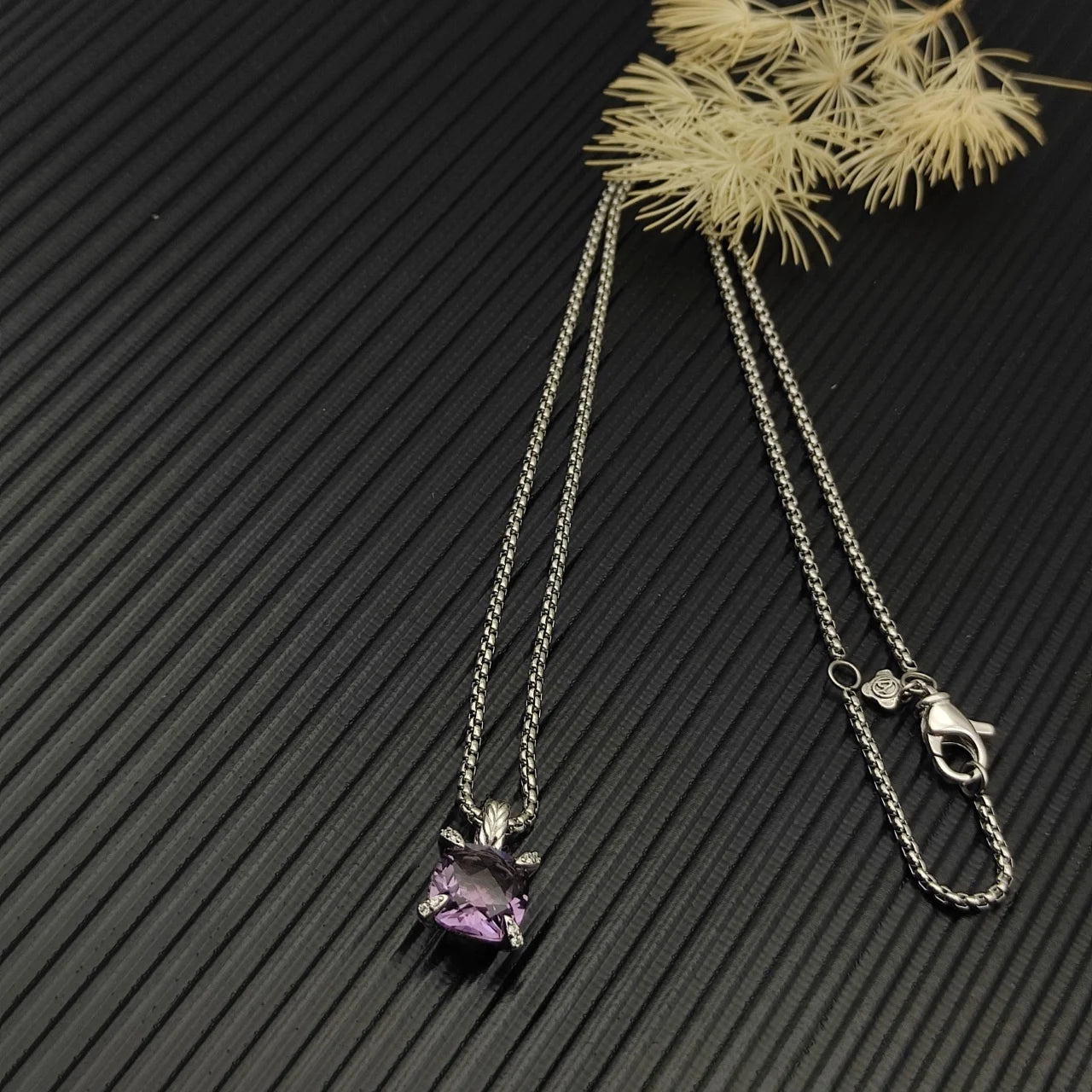 Zircon Square Diamond Cross Necklace Unisex Fine Jewelry