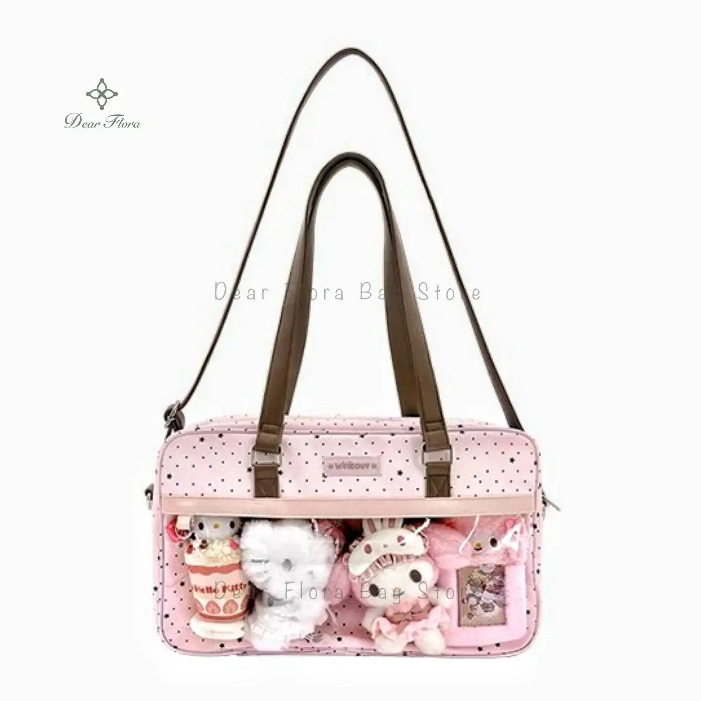 Lace Ita Bag With Large Capacity Transparent Pocket For Women